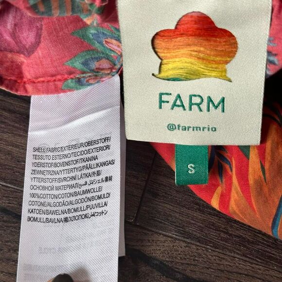 Farm Rio Maxi Skirt Tiered Red Casual Hi Rise Floral Pineapple Plants Size Small - Picture 6 of 6